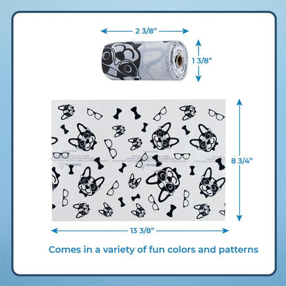 Dog Poop Bags (150 Bags) for Waste Refuse Cleanup, Doggy Roll Replacements for Outdoor Puppy Walking and Travel, Leak Proof and Tear Resistant, Thick Plastic - White